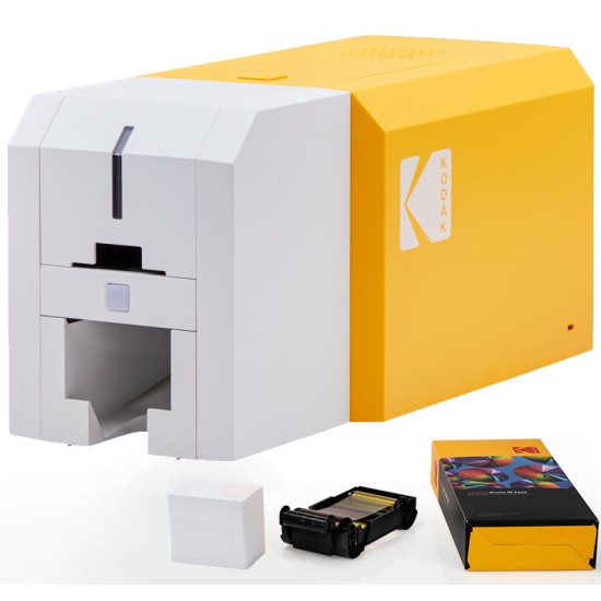 KODAK ID200S Photo ID Card Printer w/Automatic Card Feeder, Single Sided Edge-to-Edge Color Printing