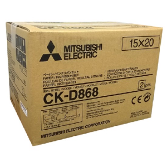 Mitsubishi D80 4x6/6x8" Paper and Ribbon Print Kit (CK-D868) 
